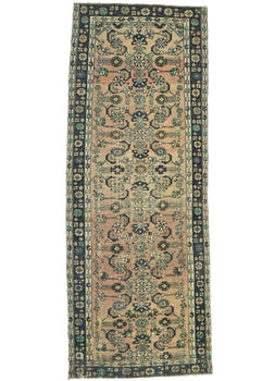 Vintage Antique Oriental Runner Rug Muted