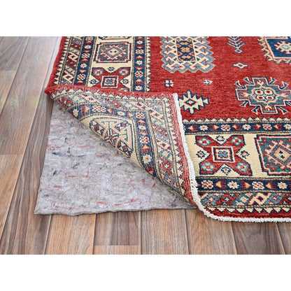 6'X9' Red Afghan Special Kazak Medallions Design 100% Wool Hand Knotted Rug