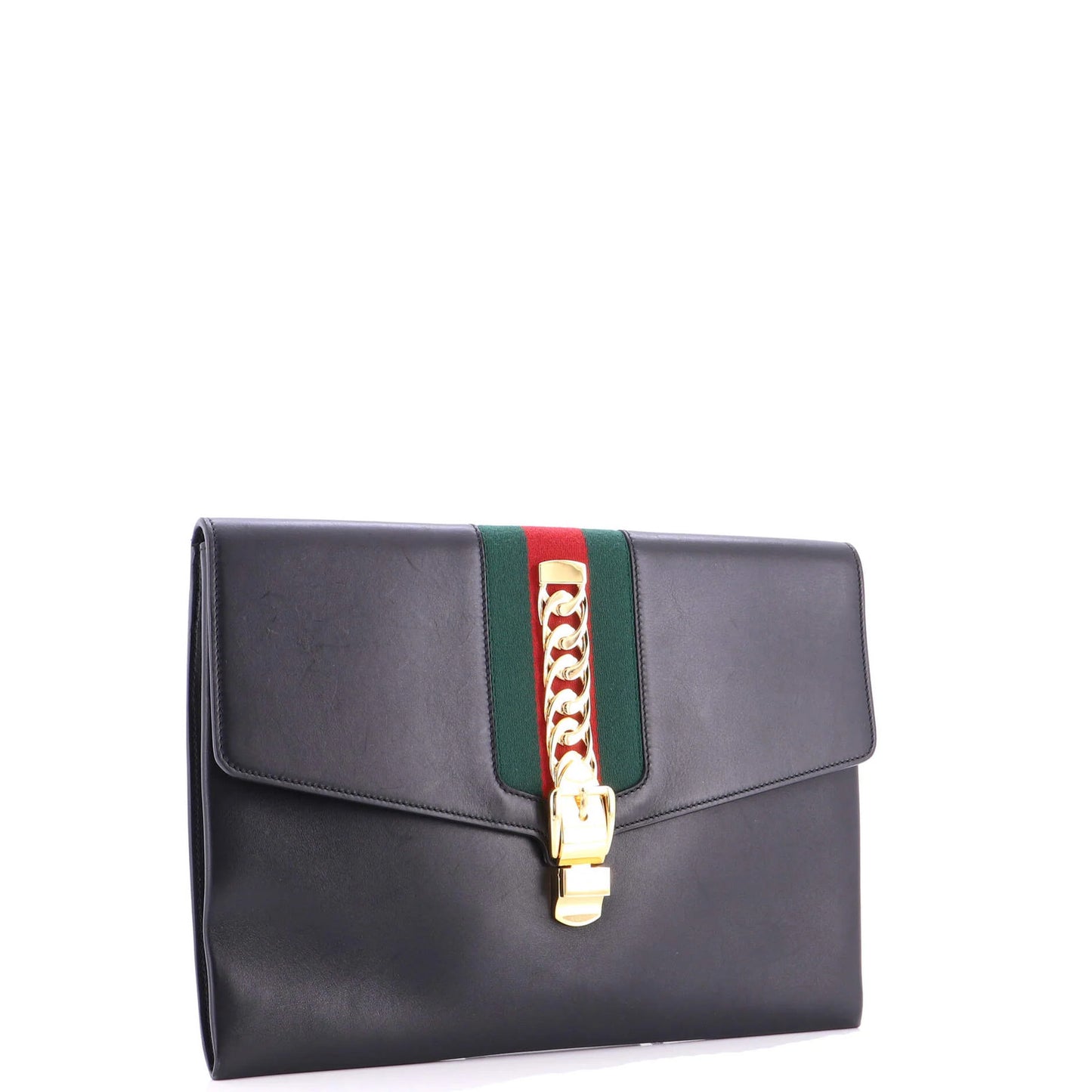 Gucci Sylvie Clutch Leather Maxi