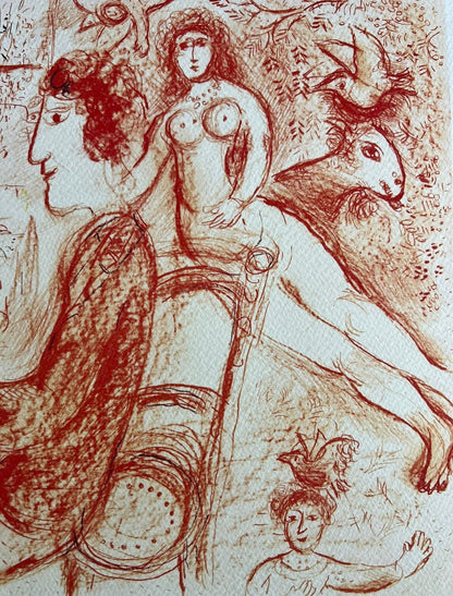 Marc-Chagall Lithograph Hand-Made Coa Original Hand-Signed Pen Numbered-Limited