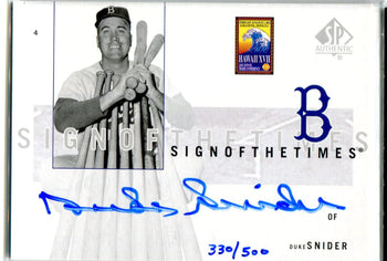 Duke Snider 2002 Upper Deck Autographed Card
