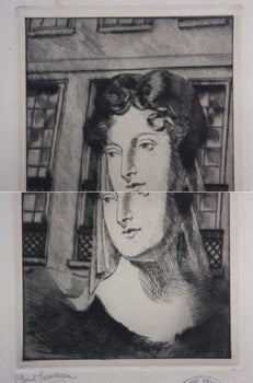 Clement Serveau Signed Drypoint Etching 