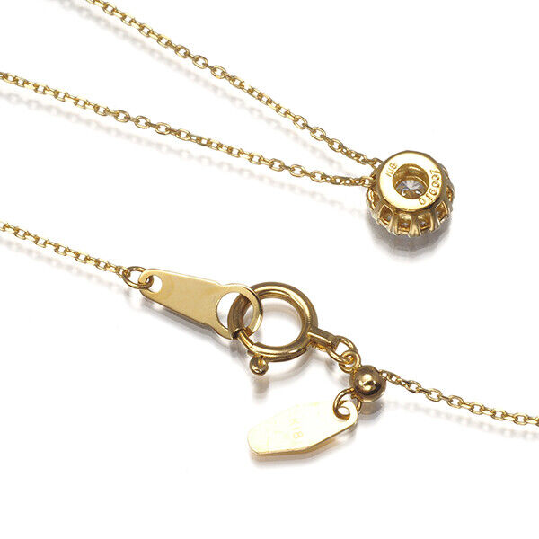 Diamond 0.16Ct/0.07Ct Circle Necklace 18K 750 Yellow Gold