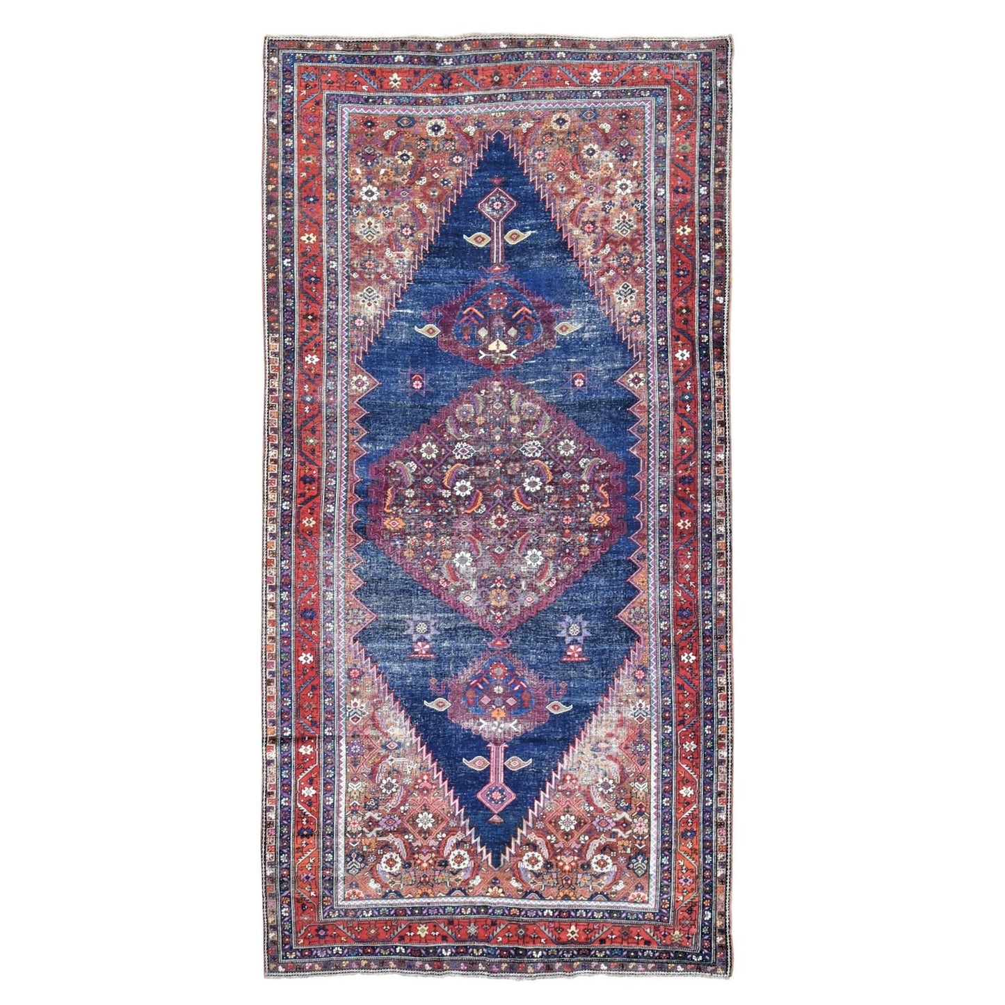 6'5"X14' Blue Antique Northwest Farsian Wool Hand Knotted Wide Runner Rug