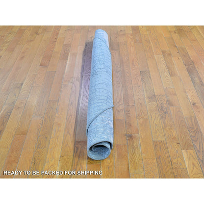 6'X6' Hand Knotted Cardiac Design Textured Wool And Pure Silk Round Rug