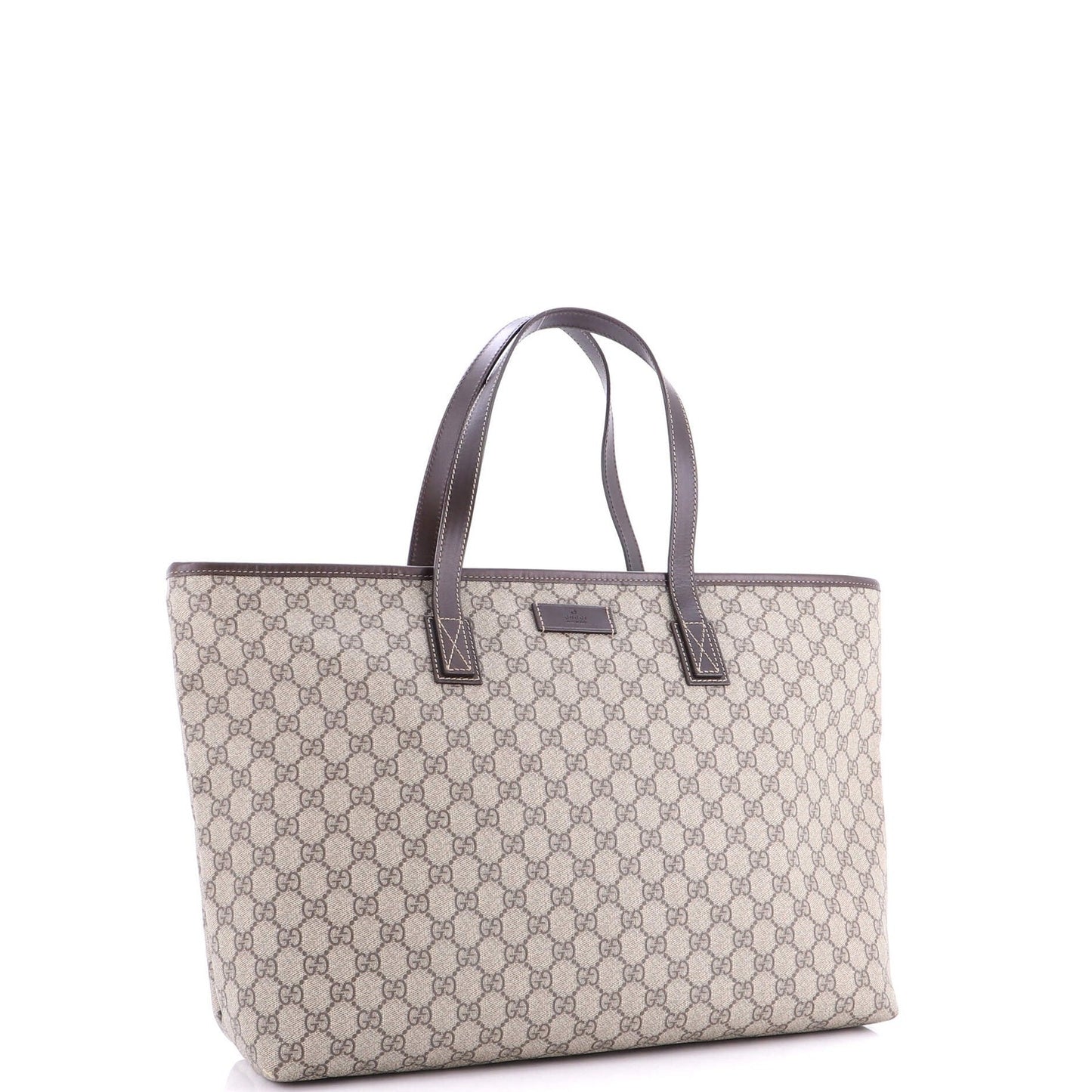 Gucci Plus Tote Gg Coated Canvas With Leather Large