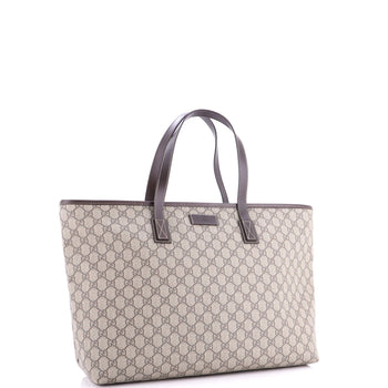 Gucci Plus Tote Gg Coated Canvas With Leather Large
