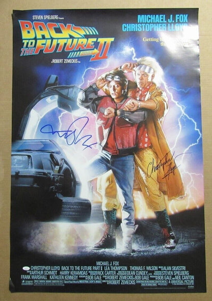 Michael J Fox/Christopher Lloyd Signed 27X40 Poster "Back To Future Ii" Jsa 975