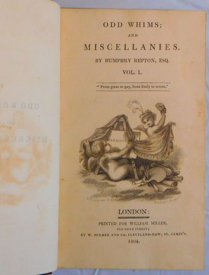 Humphry Repton Odd Whims & Miscellanies 1804 First Edition Hand Colored Plates