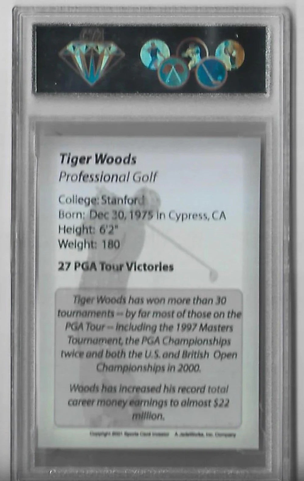 Tiger Woods 2001 Sports Card Investor British Open (Cta 8 Near-Mint-Mint) Card