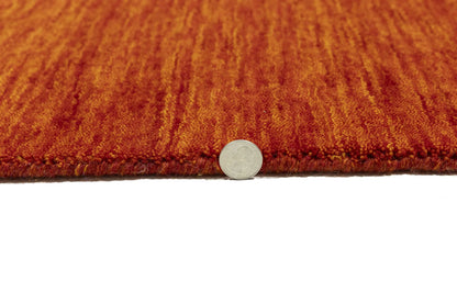 Orange Red Solid Design Hand-Loomed 6X9 Gabbeh