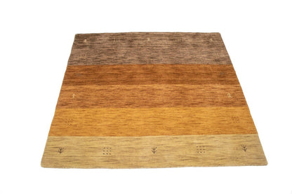 5X5 Ft Square Multicolor Striped Wool Rug