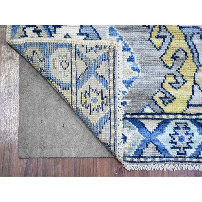 4'1"X6' Ivory Wool Hand Knotted Anatolian Village Inspired Rug