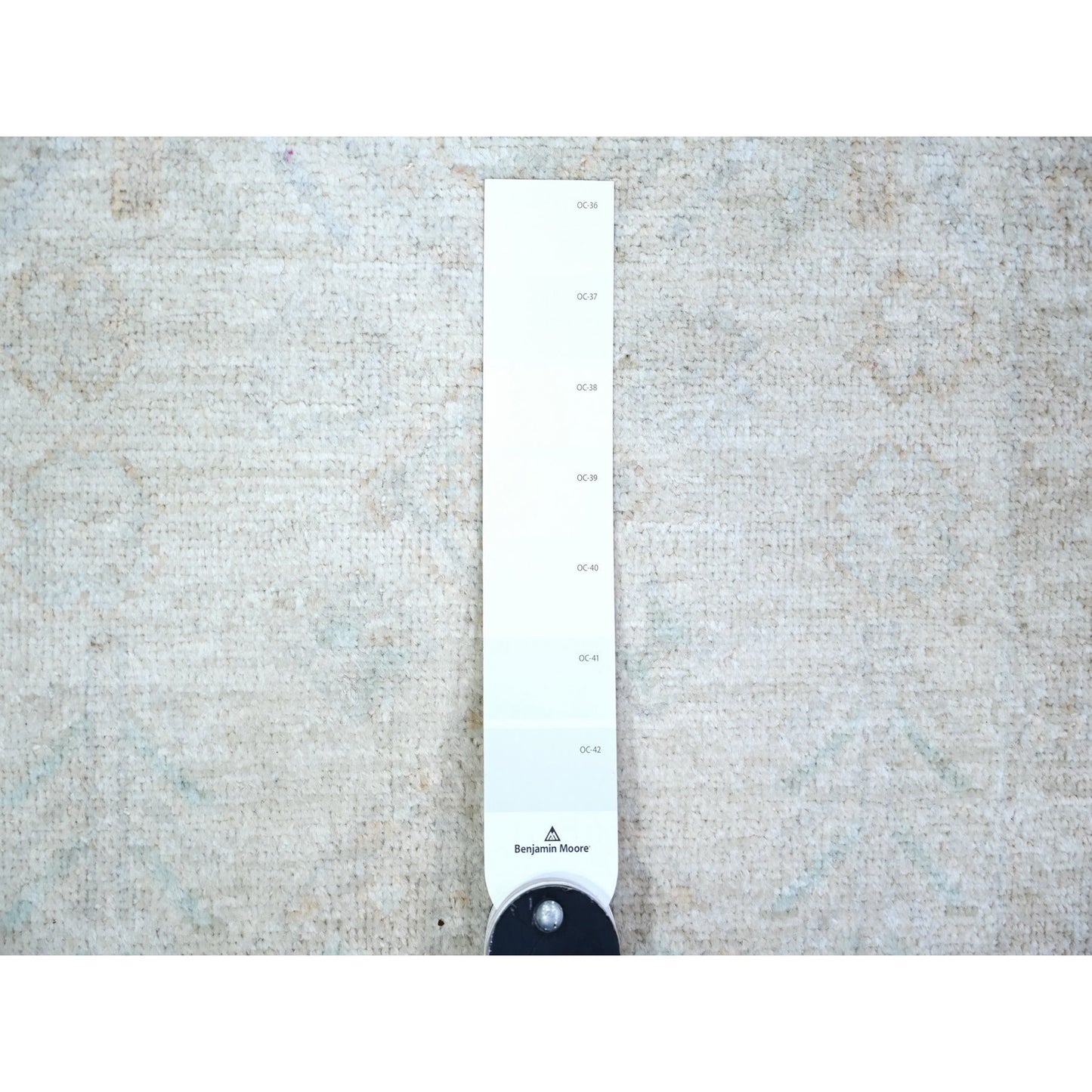 2'7"X11'3" White Wash Peshawar Wool Hand Knotted Runner Oriental Rug