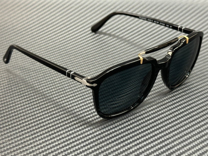 PERSOL PO0203S 95 3R Black Blue Polarized Unisex 55 mm Sunglasses