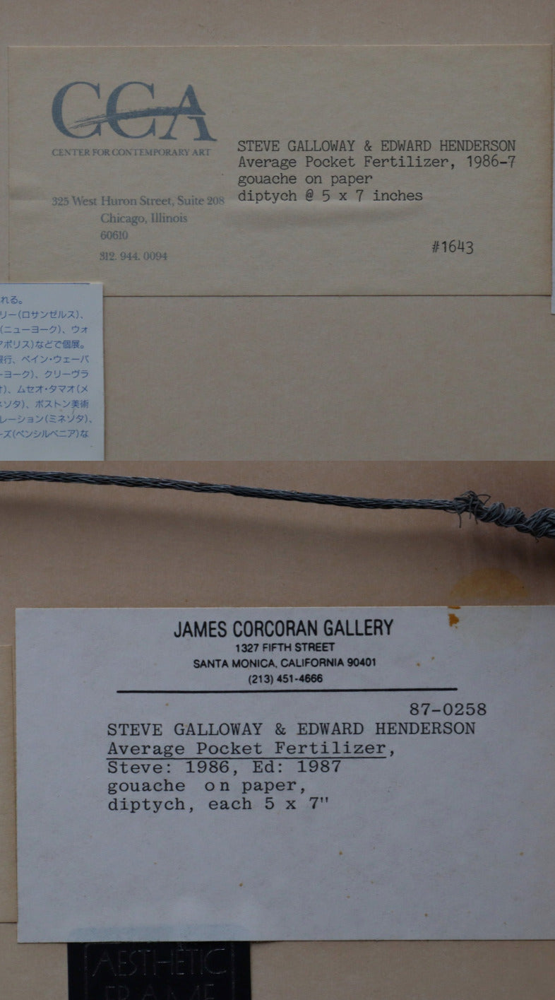 Steve Galloway & Edward Henderson Signed Original Painting Gouache On Paper 1986