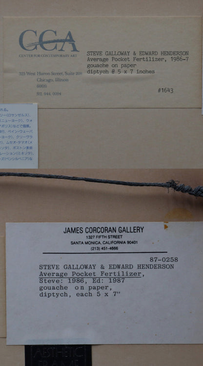 Steve Galloway & Edward Henderson Signed Original Painting Gouache On Paper 1986