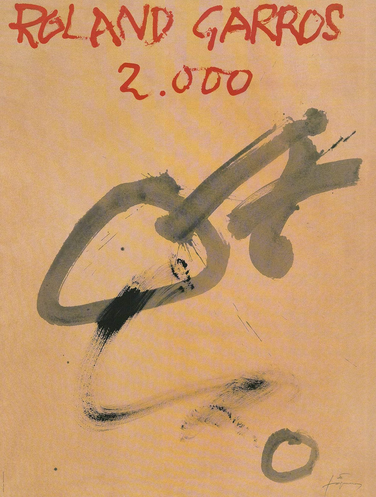 Expressionism ANTONI TAPIES Roland Garros French Open 29.5" x 22.5" Poster 2000