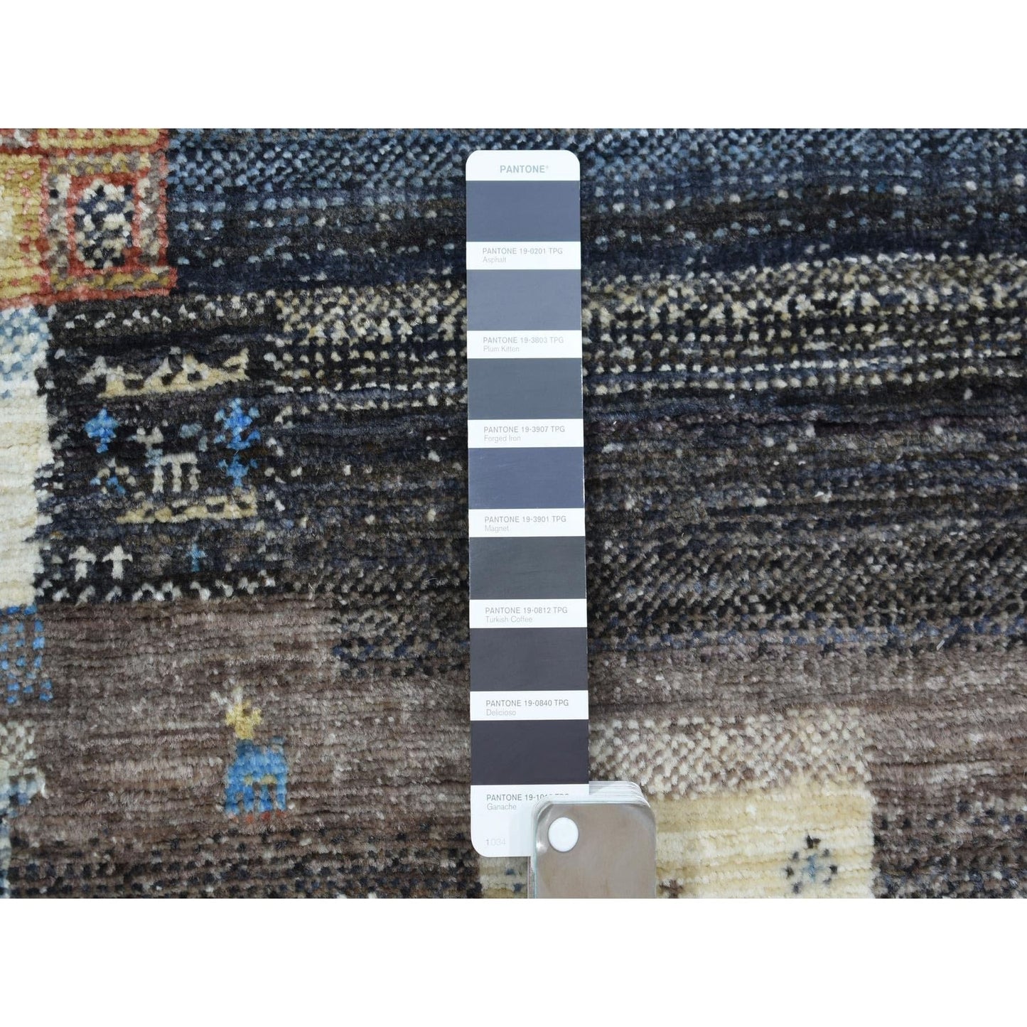 3'1"X5' Black Afghan Kashkuli Gabbeh Hand Knotted Pure Wool Oriental Rug