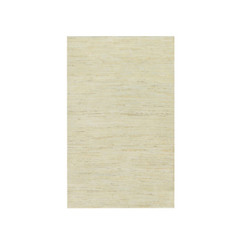 3'X5' White Lori Buft Plain Design Plush Wool Hand Knotted Rug