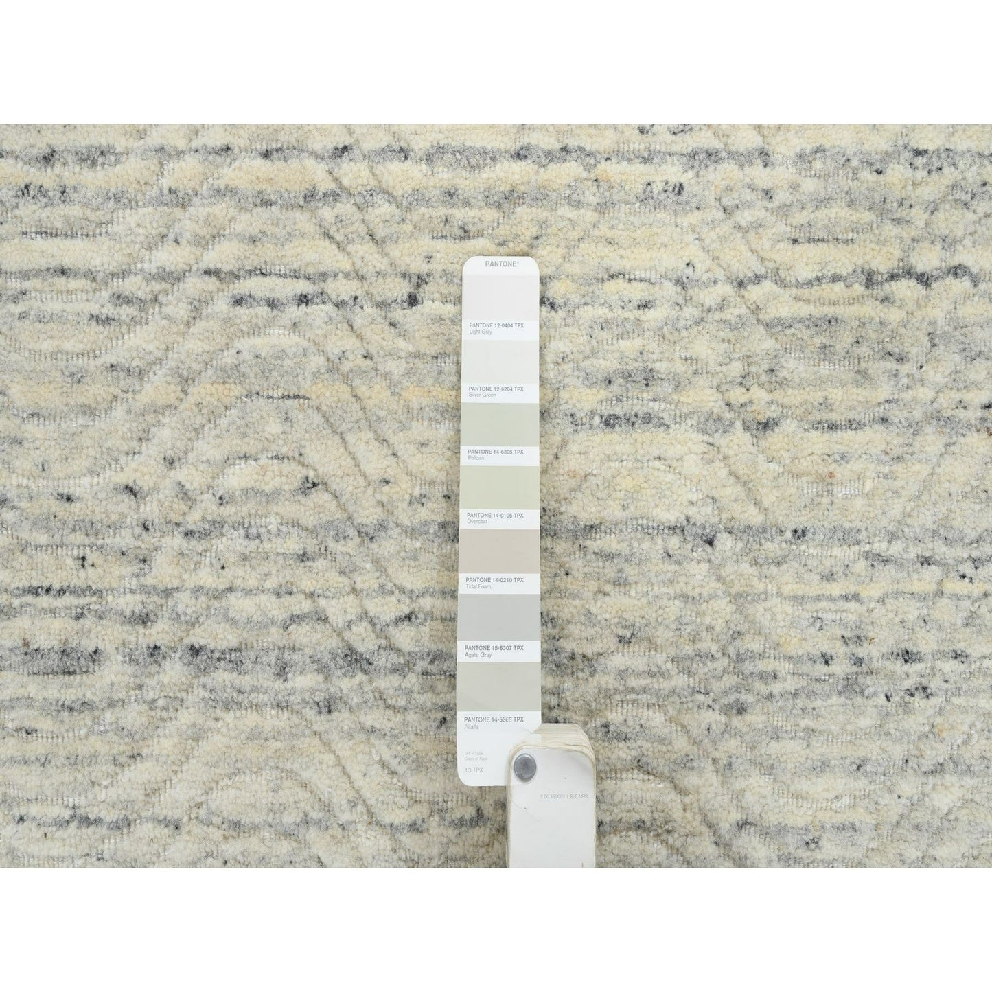 9'10"X9'10" Beige Wool Hand Loomed Modern Design Round Oriental Rug