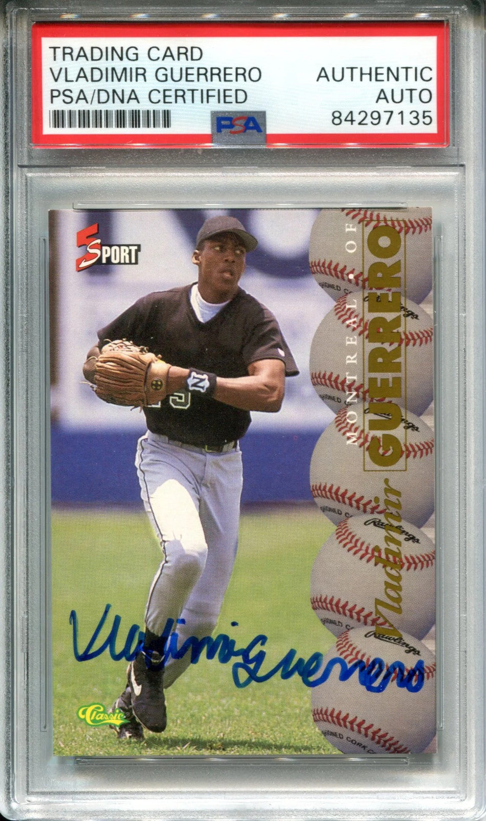 Vladimir Guerrero Autographed 1995 Classic Card (Psa)