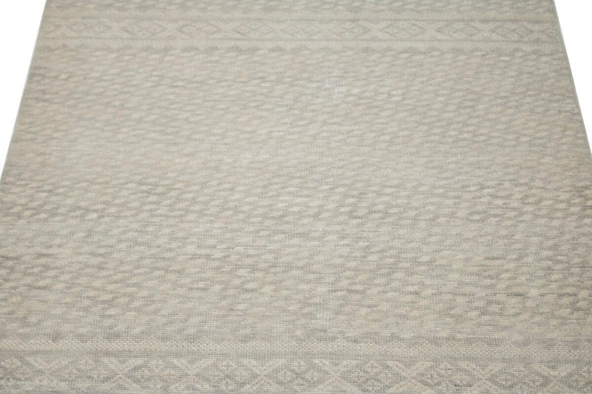 5X8 Ft Handmade Wool Area Rug Muted Beige Vintage