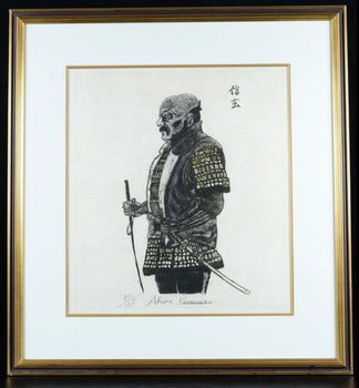 Akira Kurosawa Kagemusha Shingen Samurai Etching 81/125 Hand-Signed, Framed
