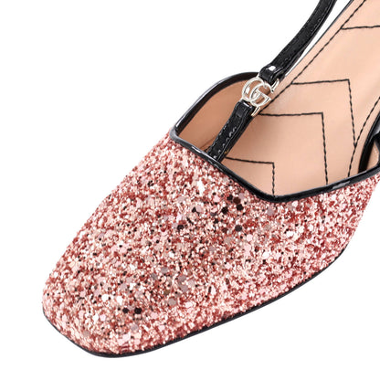 Gucci Women'S Slingback Pumps Glitter And Patent