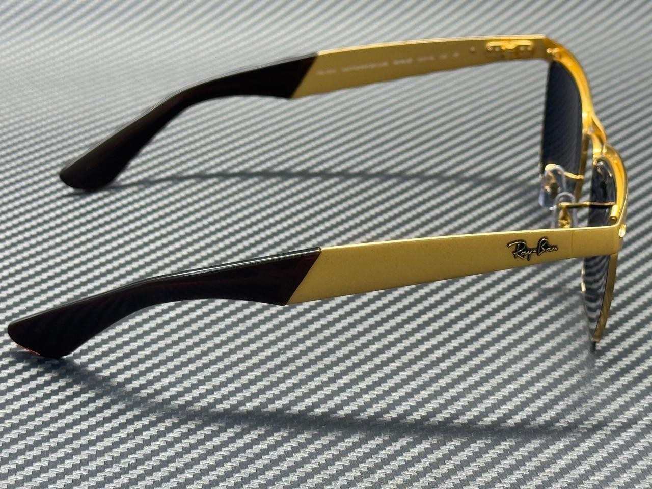 RAY BAN RB3875 92763R Gold Blue Polarized Unisex 53 mm Sunglasses