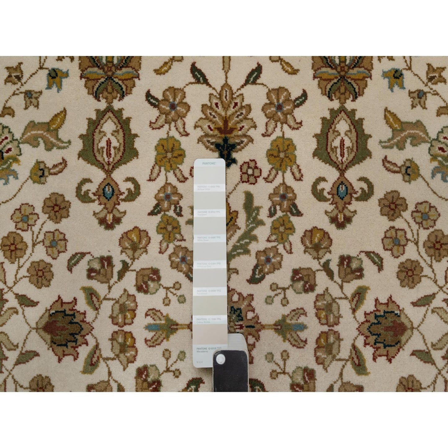 3'X5' Ivory 300 Kpsi New Zealand Wool Kishoon Design Hand Knotted Rug