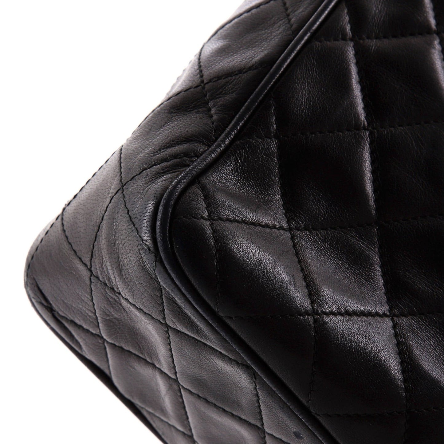 Large Chanel Vintage Camera Tassel Bag Quilted Leather