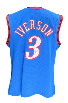 Allen Iverson Hof Autographed Royal Mitchell &