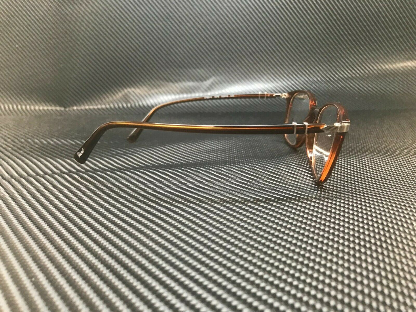 PERSOL PO3183V 1076 Transparent Brown Rectangle Square Men's 52 mm Eyeglasses