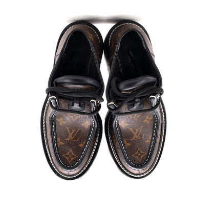 Louis Vuitton Women'S Lv Beaubourg Platform Derby Shoes Monogram Canvas