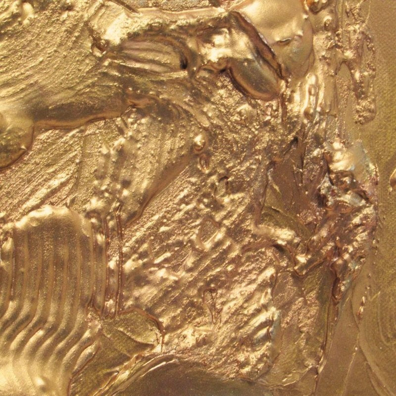 Keiko Nelson "Energy" Mixed Media Relief Gold Abstract Art Signed Modern Usa