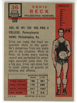Ernie Beck 1957 Topps Card #36