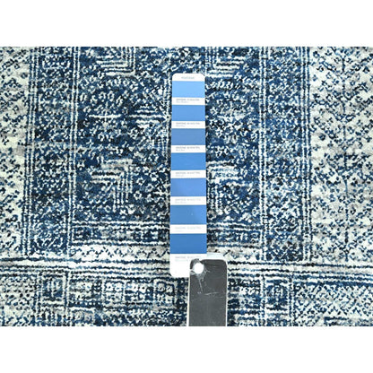 8'1"X10'2" Aegean Blue Garden Design Agra Hand Knotted 100% Wool Rug