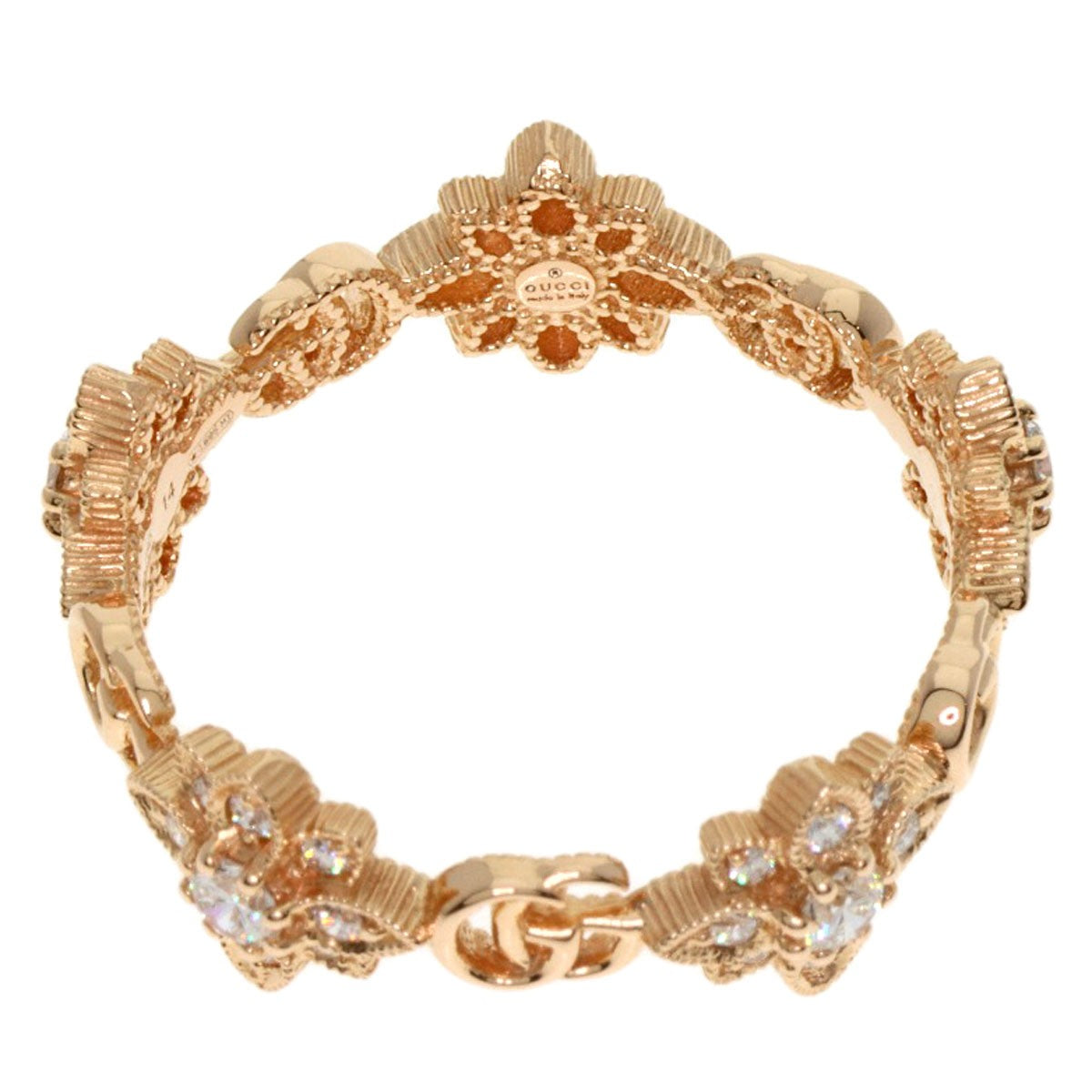 Gucci Flora Diamond #14 Ring K18 Pink Gold Ladies