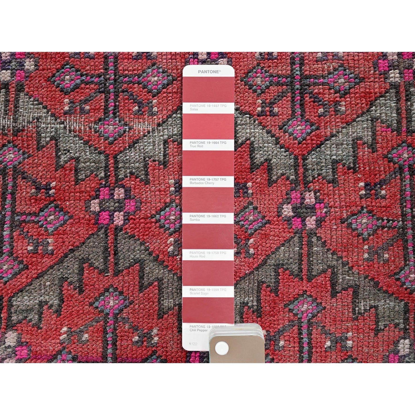 2'8"X9'10" Red Vintage Northwest Zoroastrian Hand Knotted Wool Runner Rug