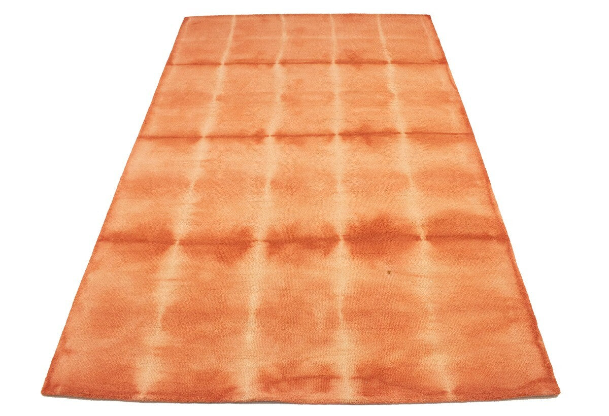 Modern Kids Room Carpet 5x8 ft Coral Red Hand-Tufted Tie-Dye Rug
