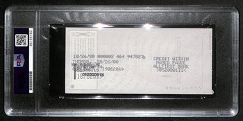 Johnny Unitas Signed 10/24/00 Check Psa/Dna Mint