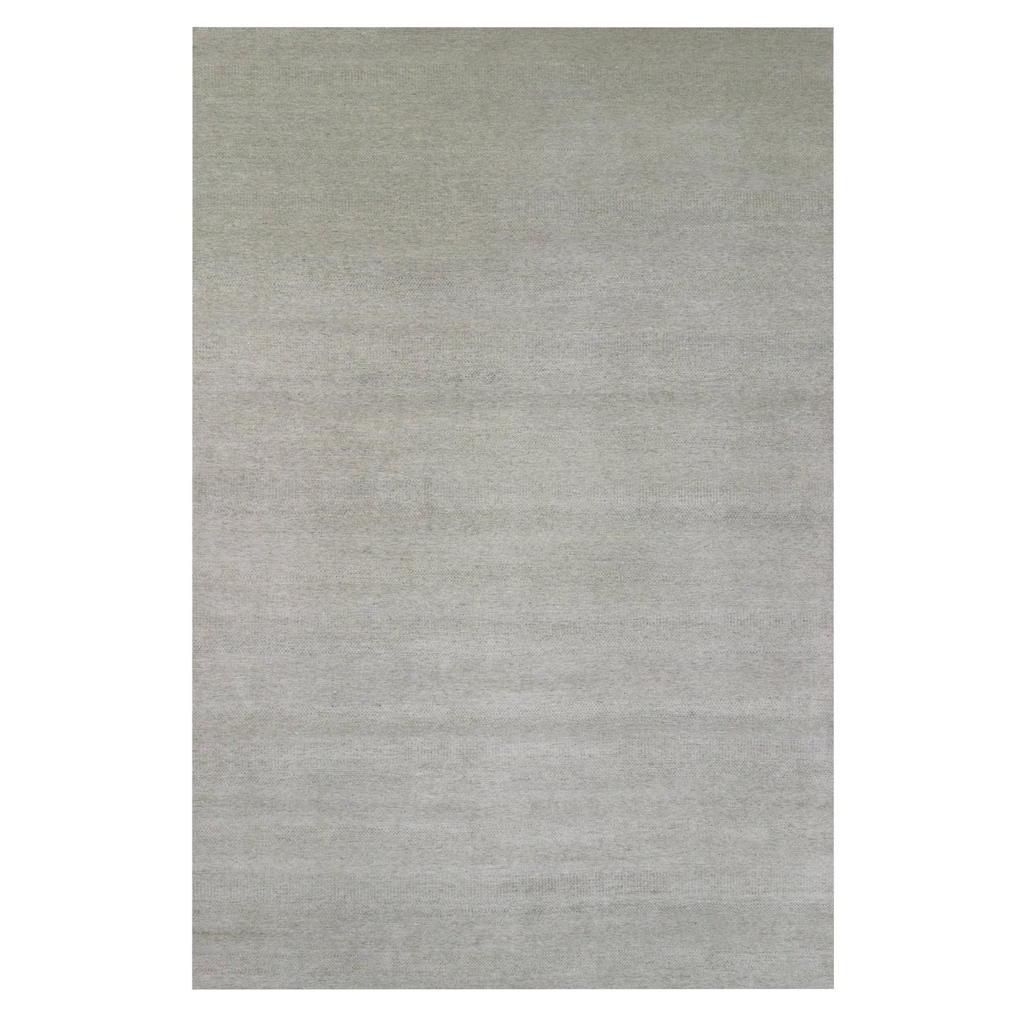 11'10"x18' Oxford Gray 100% Undyed Wool Grass Hand Knotted Oversized Rug