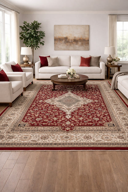 Extra Fine Handmade Wool Oriental Rug 6'5X9'9 ft Classic Floral Design Carpet