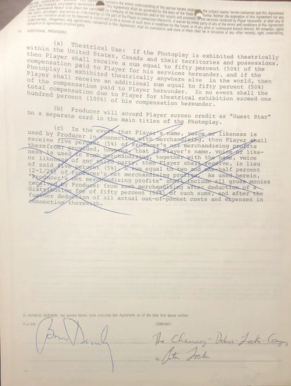 Brian Dennehy Autographed Contract (Jsa)