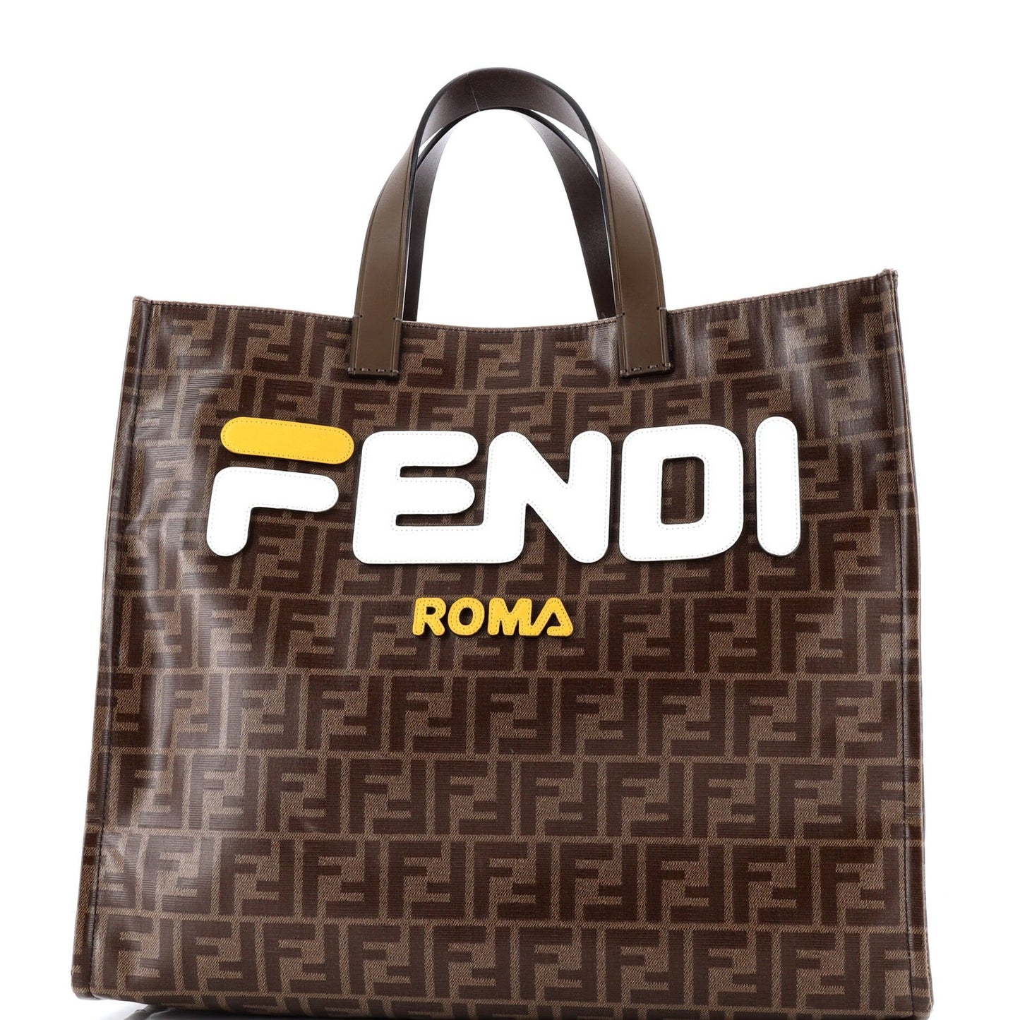 Fendi Mania Logo Shopper Tote Zucca Coated Canvas Large