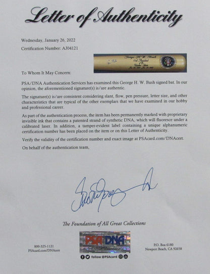 George H. W. Bush Signed/Autographed Cooperstown