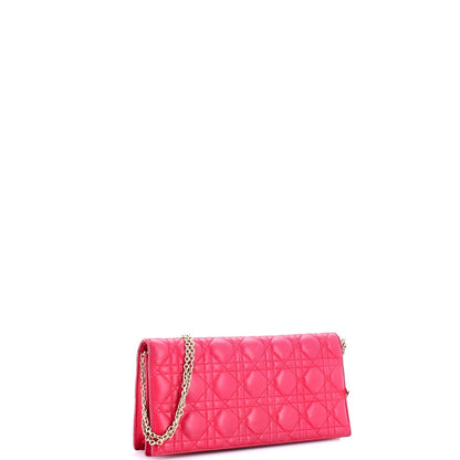 Christian Dior Lady Dior Convertible Chain Clutch Cannage Quilt Leather Long