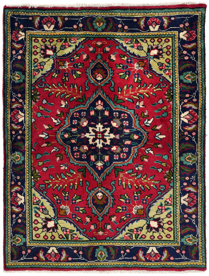 Vintage Handmade Small Red Oriental Rug Classic