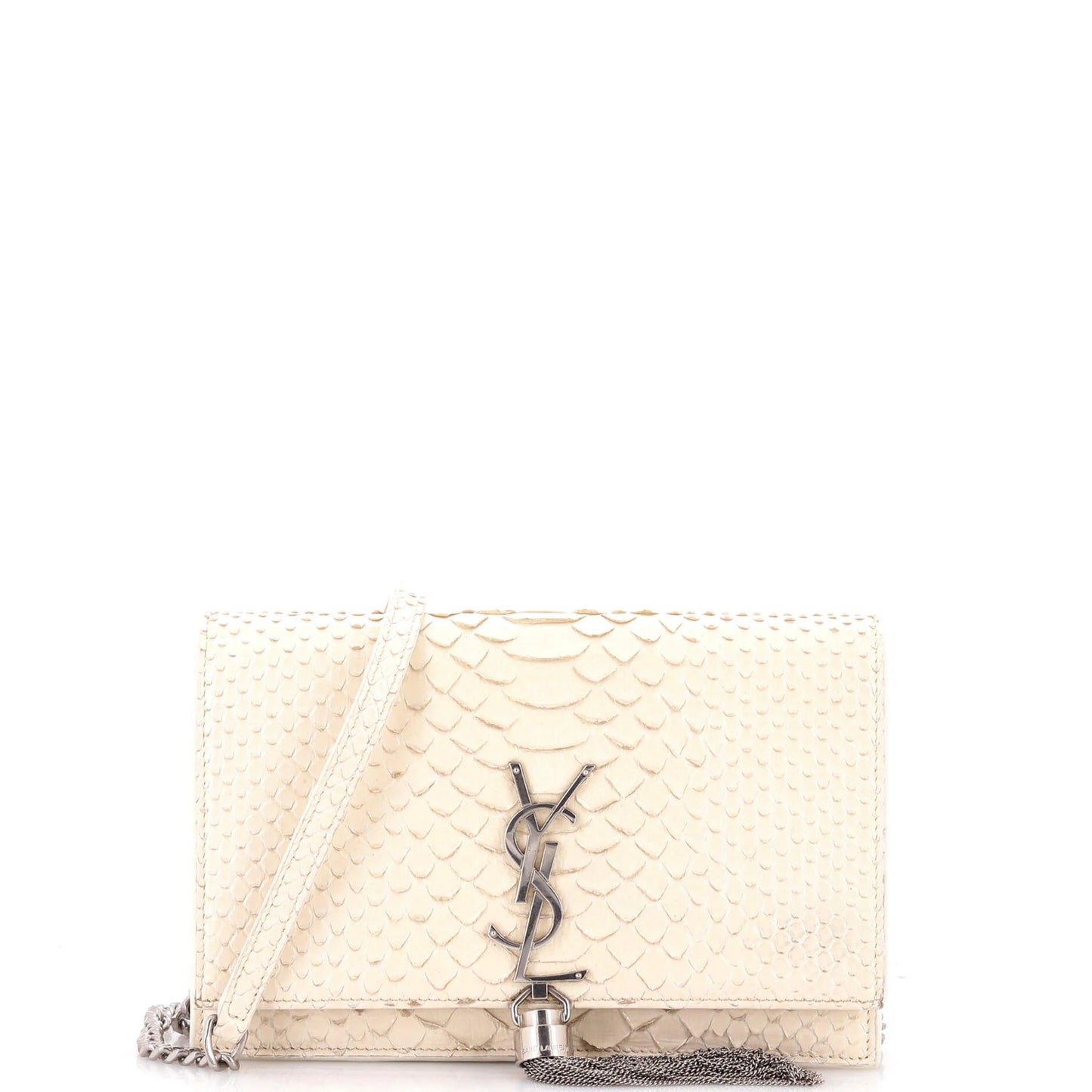 Saint Laurent Classic Monogram Tassel Crossbody Bag Python Embossed Leather
